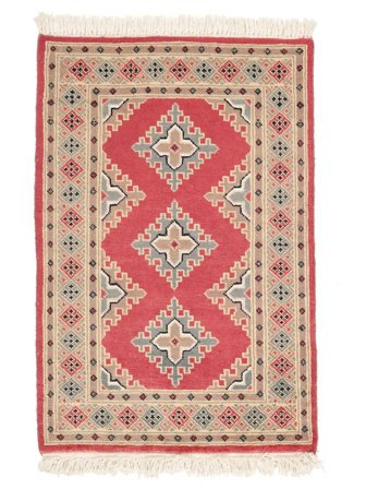 Hand Knotted Pakistan Bokhara 2Ply Rug 62X94 Brown/Red