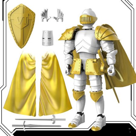 Rörlig medeltida krigardocka med flera leder, sjunde generationens dubbelformspansardocka