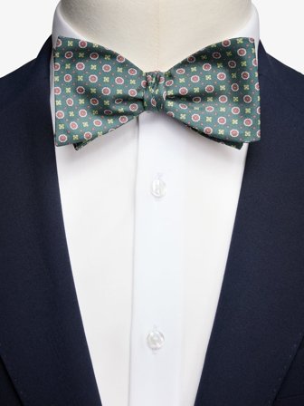 John Henric Men's Grüne Fliege Geometrisch Size Self-tied