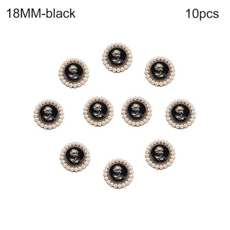 10st Pearl Buttons Skjorta Knappar SVART 18MM10ST 10ST