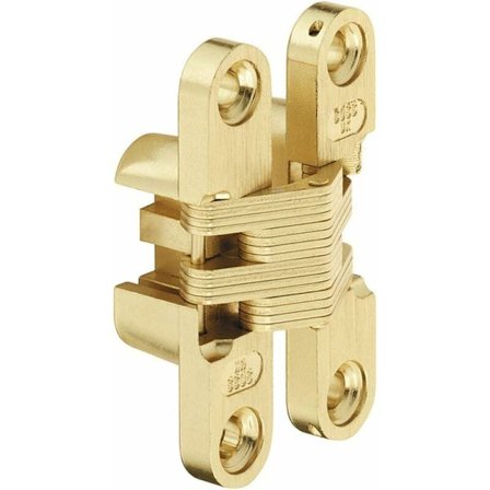 Messingmøbeldørhængsel - til skabslåge, skab, skrivebord, kommode, vindue - 13 til 16 mm træmøbler - 180o åbning - zinkfinish - 2 stk