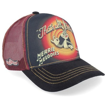 Capslab - Black trucker Czapka Z Daszkiem - Looney Tunes Thats All Folks! Black/Maroon Trucker @ Hatstore