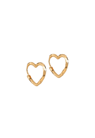 ENAMEL Copenhagen Hoops, Organic Heart Small Örhängen Dam Guld ONESIZE
