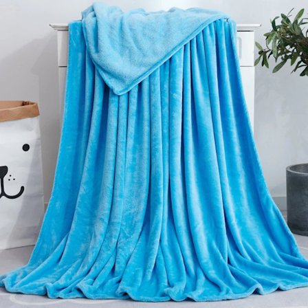Ensfarvet tæppe Coral Fleece Tæppe Gave Aircondition Tæppe Flannel Tæppe Yoga Cover Tæppe Sky Blue 50 * 70cm kæledyrstæppe
