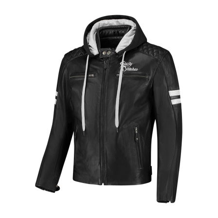 MC-Jakke Rusty Stitches Super Jari Hooded v2 Sort/Hvid 5XL