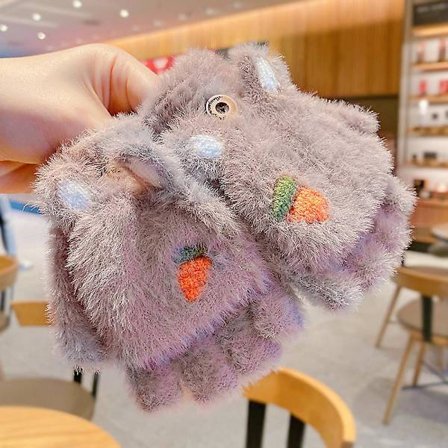 Børne Fingerløse Handsker Konvertible Flip Top Handsker Børn Bløde Strikkede Handsker Drenge Piger(Brun)