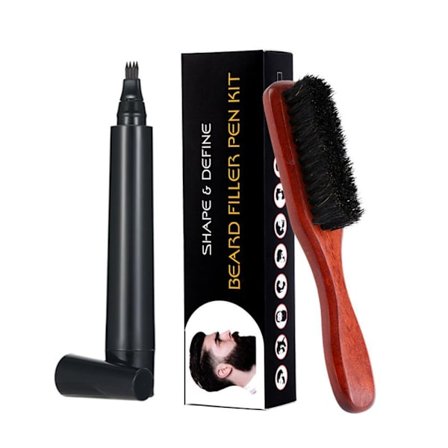 Parran täyteaine kynä kynä vedenpitävä parran täyttö kynä sarja 4 kärki parran täyteaine kynä harjalla viikset ja kulmakarvat