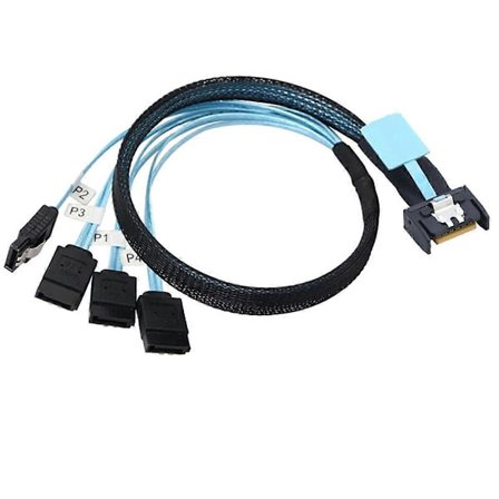 SlimSAS 8654 MCIO 4I 38pin till 4x SATA Kabel PCIE5.0 PCI-E Server 1M