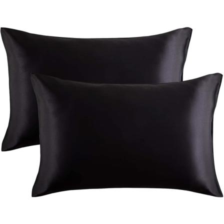 Satin Putesett For Hår Og Hud, 2-pakning - Standard Størrelse Putesett - Satin Putesett Med Konvoluttlukking Svart 20 x 29 Black 20 x 29
