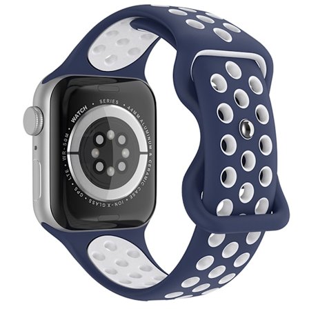 Sportarmband Dual-Color Apple Watch 42/44/45/46/49 mm (M/L) Blå/Vit