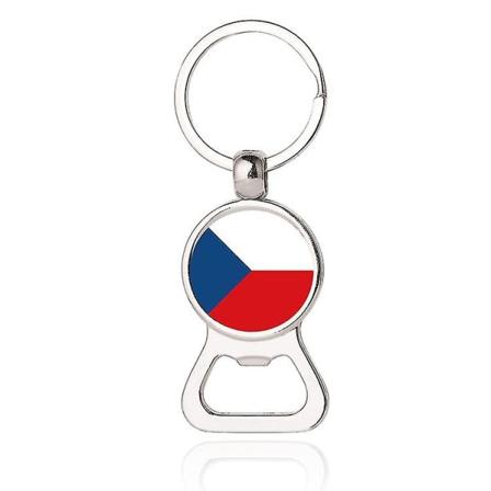 Nasjonalflagg Øl flaskeåpner metall nøkkelring Reise souvenir gave nøkkelring Czech