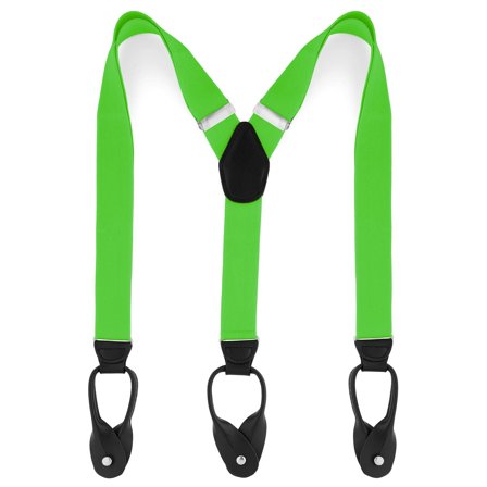 Szerokie limonkowe szelki na guziki dla mężczyzn - Szelki na guziki