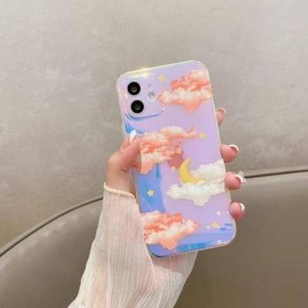 Iphone 13 Pro Holografiskt Skal Med Moln Stjärna Måne Transparen Transparent One Size