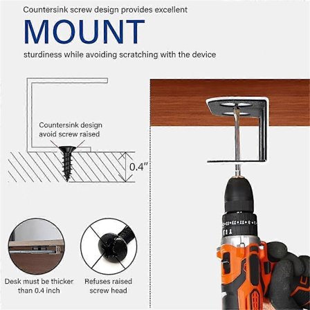 Laptopfäste för Skrivbord Metall Under Skrivbord Hylla Hållare för Laptop Mini Tangentbord Svart