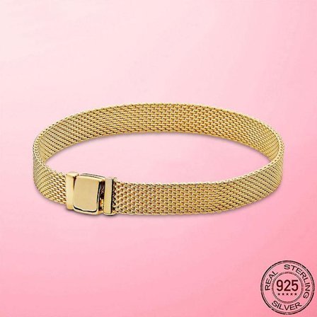 925 Sterling Silver Heart Snake Chain Armband