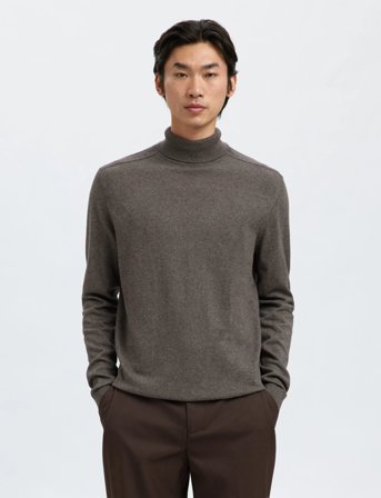 Selected Slmberg Roll Neck Noos - Brown - XXL