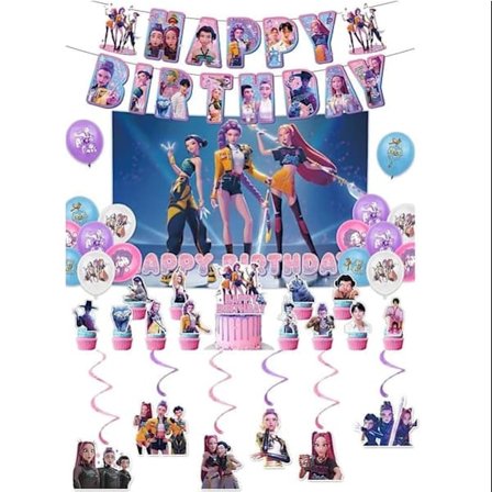 Kpop Devil Hunter-temafestartikler: engangsservice, bannere, balloner og babyfestkager