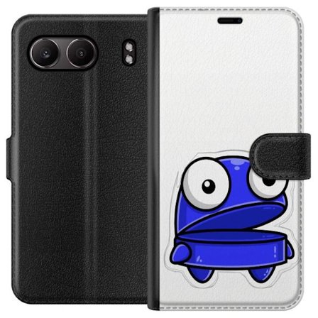 Kompatibel Tegnebogsetui til OnePlus OnePlus Nord 4 Blå tegneseriefigur med åbent udtryk og store øjne i sjov illustration