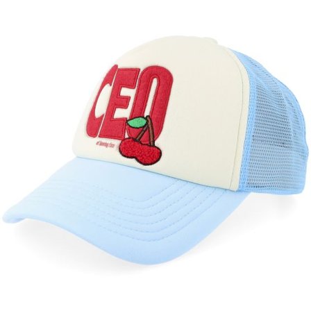 Pica Pica - Vit trucker Keps - Ceo Of Fun Blue/White A-frame Trucker @ Hatstore