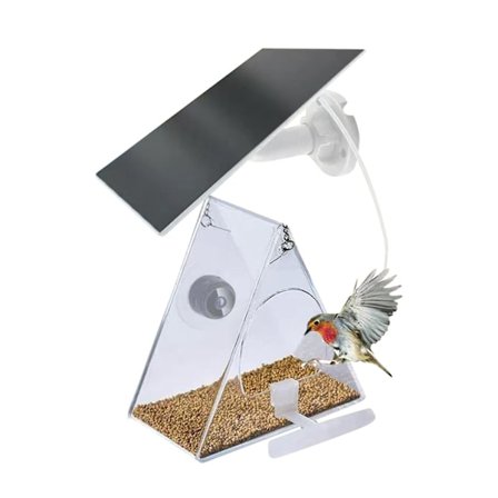 Husdjurssmart fågelmatare utomhus realtidsövervakning fågelmatare med HD-kamera och solcellsladdningspanel