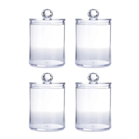 Sofistikerede Apotekerglas Krystalglas Til Badeværelsestilbehør, Klar Glasbeholder Med Aftagelige Låg Til Makeupbord Organisatorer, Decora