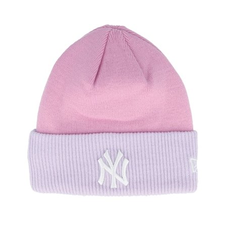 New Era - MLB Roze cuff Beanie - Kids New York Yankees Colour Block Beanie Pink Cuff @ Hatstore