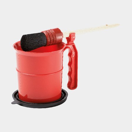 Målarkopp med handtag, lock och pensel