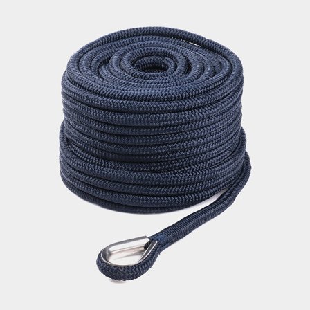 Cabo de âncora com olhal inox Qvarken Dockline, poliéster entrançado, Ø18 mm, 50 metros, navy