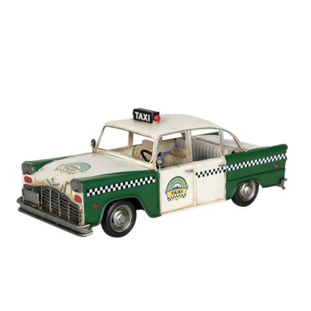 Metalldekoration Taxibil Grön 32x14x12cm