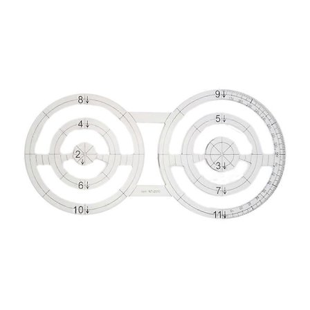 Håndverkslinjal Quilting Rett Linjal Akryl Dobbel Sirkel Tvillinglinjal For Quilting Sy Tilbehør 1Sett-lingling}