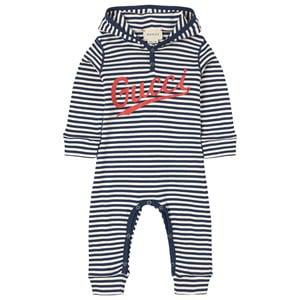 Kids - Gucci Navy Stripe Branded One-piece 3-6 months - All in ones - 3-6 months - Blue