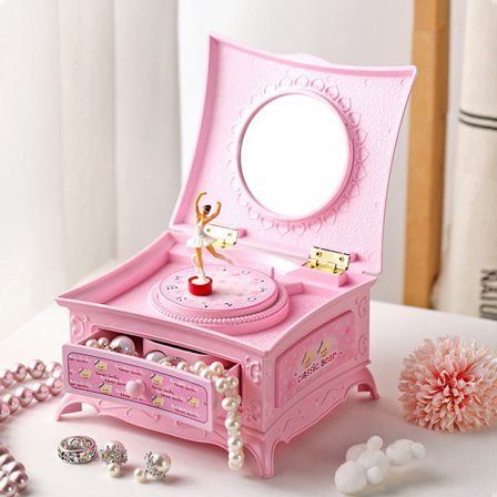 Klassisk roterande dansare Ballerina Music Box Smycken Organizer