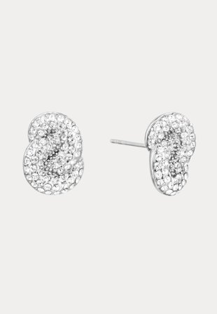 BY JOLIMA - Knot Crystal Stud - Steel