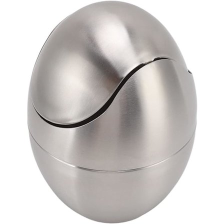 Søppelbøtte i rustfritt stål til benkeplate, eggformet søppelbøtte til benkeplate