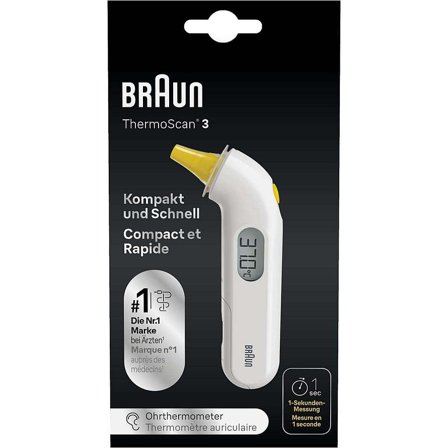 Braun ThermoScan 3 Øretermometer, Medicin & Pleje, Termometre, Øretermometre