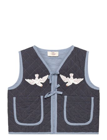Copenhagen Colors | Checkered Quilted Vest W. Emb. | 86