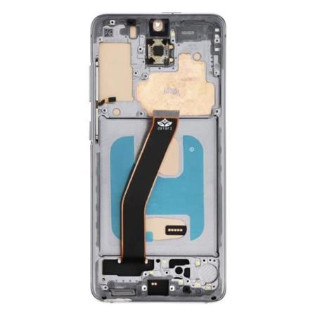 Komplet blok til Samsung S20 LCD-skærm + berøringsglas og gråt chassis Grå