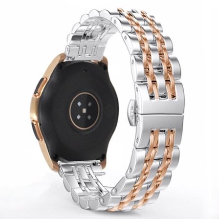 Samsung Galaxy Watch (42mm) klockarmband med spänne i rostfritt stål - Roséguld / Silver