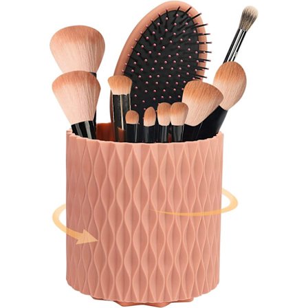 Meikkisiveltimien pidike, läpinäkyvä pyörivä meikkisäilytyslaatikko