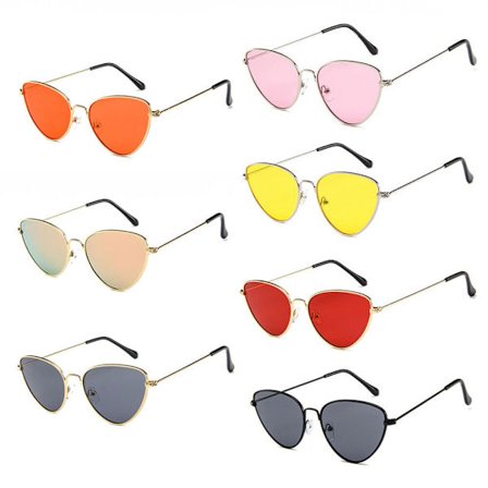 Womens Vintage Cat Eye Sunglasses Mens Fashion Sexy Shades Glasses Metal UV D659