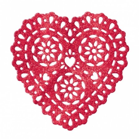 Pynt skinnende hjerte 27 x 29 cm