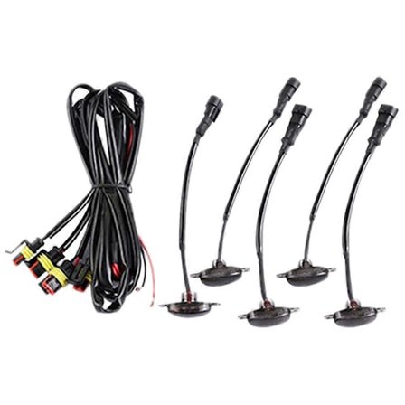 5 st Bil Front Grill Lampor Passar Durango 2011-2021 Grill LED Gula Lampor Svart Lins