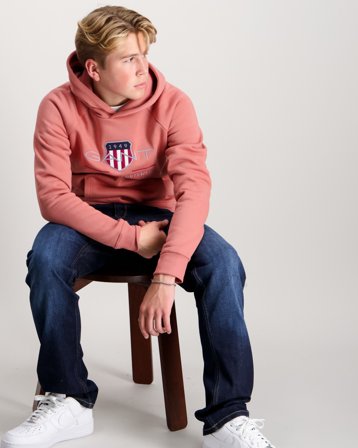 GANT ARCHIVE SHIELD HOODIE Rood Hoodies Jongens - Kids Brand Store