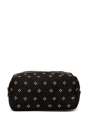 Square Deco Vegan Suede Cosmetic Black Toilettaske Sort PIPOL'S BAZAAR