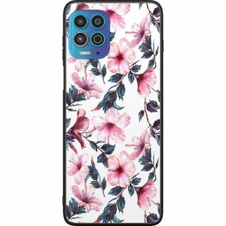 Motorola Moto G100 Svart Skal Blommor