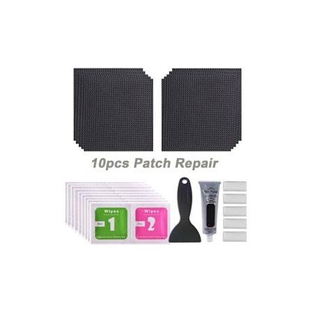 10 kpl Musta Kestävä Korjaussarja, Trampoliinikorjaussarja Korjaa Reiät tai Repeämät Trampoliinien Matossa