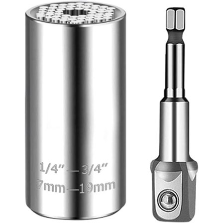 Universal Socket Nøkler, Multifunksjonelt Håndverktøy, Universal Socket, Liten Og Bærbar; (7-19mm)