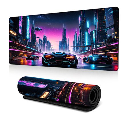 Gaming Musemåtte 70x30 cm - Skridsikker gummibase med syede kanter til tastatur og mus, PC Racing Tema