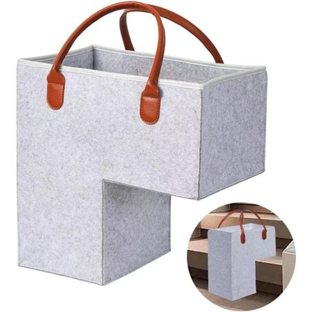 Trappeorganiseringskurv - Trappekurv - L-formet foldbar trappekurv - Opbevaringspose