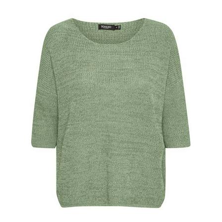 Soaked in Luxury Soaked In Luxury Sltuesday Cotton Jumper Strik 30404993 Stone Green Melange Grøn, Dame Striktrøjer
